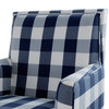 Comfy Accent Armchair With Black Base Set of 2, Navy
