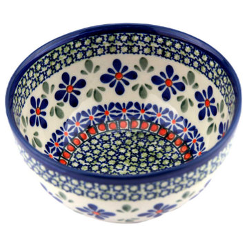 Polish Pottery  Ice Cream/Cereal Bowl, Pattern Number: DU60