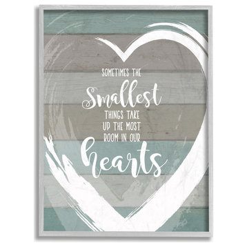 Stupell Industries Smallest Things Most Room In Heart Planked, 11 x 14