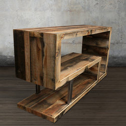 Modern Reclaimed Wood Media Console - Console Tables