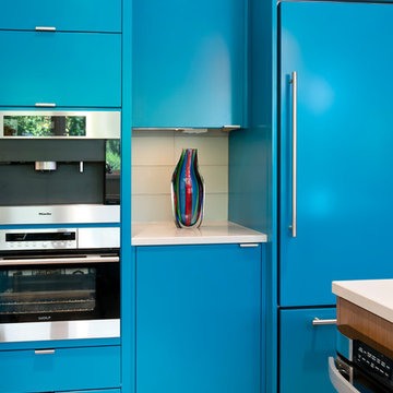 Mid-Century Modern Kitchen with Greenfield Cabinetry