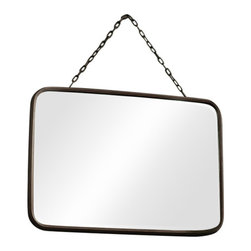 Vagabond Vintage - Metal Bevel Glass Mirror with Chain - Wall Mirrors