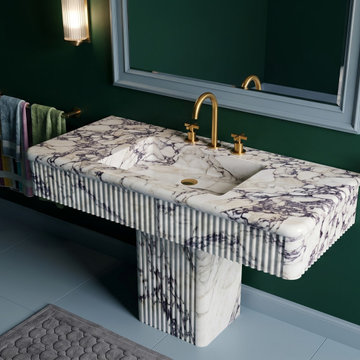 Monolith Calacatta Viola Pedestal Sinks | Luxury Collection
