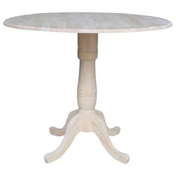 Round Dual Drop Leaf Pedestal Table