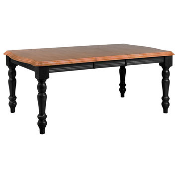 Black Cherry Selections Extendable Dining Table, Antique Black With Cherry Top
