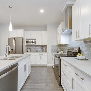 White Shaker Cabinet with Sky Grey Quartz