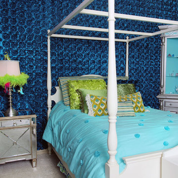 Girls Blue Ribbon Rose Room
