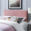 Contemporary Modern Bedroom Full and Queen Size Headbaord, Velvet Fabric, Pink