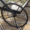 GDF Studio India Outdoor Black  Iron Bar Cart With Tempered Shelve
