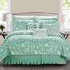 Birdsong 6-Piece Bed Spread Set, Green, Queen, 90"x90"