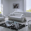 7030 White Bonded Leather Three Piece Sofa Set