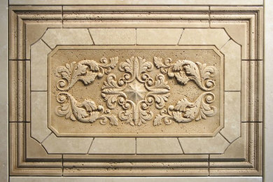 Custom Carved Travertine Panel