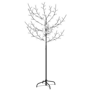 vidaXL Christmas Tree Artificial Tree with Cherry Blossom 128 LEDs Blue Light