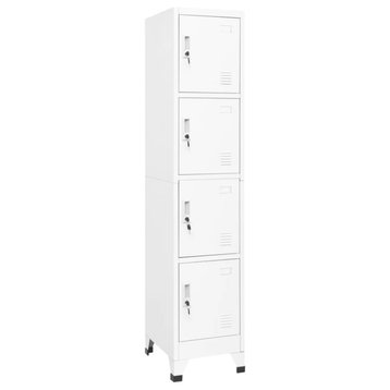 Vidaxl Locker Cabinet White 15"x17.7"x70.9" Steel