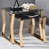 Furniture of America Abair 2-Piece Glass Top Nesting Table in Gold