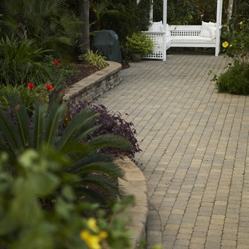 Tropical Backyard Oasis - waterfall and koi pond