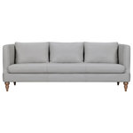 Armen Living - Vincenza 85" Dark Brown Leather Sofa, Dove Gray - Invite luxury into your home with the Vincenza 85" Leather Upholstered Sofa from Armen Living - where classic elegance meets modern comfort. This sofa is meticulously designed to be the centerpiece of your living space, offering a perfect blend of timeless style and modern comfort. This couch boasts sumptuous leather upholstery that epitomizes chic durability. Available in both soothing Dove Grey and rich Dark Brown leather options, this upholstery adds a touch of sophistication that can effortlessly complement any interior decor. Crafted with precision, the Vincenza features a sleek square frame and elegant turned wood legs. These design elements not only enhance the visual appeal but also provide sturdy support. The squared edges and turned legs create an aesthetic that seamlessly marries traditional and modern design. With an accommodating 85-inch width, our grey or brown sofa comfortably seats up to three individuals. Whether you're hosting a movie night, entertaining guests, or simply unwinding after a long day, this sofa offers an ample seating area for everyone to relax in style. The plush cushions and soft leather upholstery ensure that you and your guests enjoy the ultimate in comfort. The Vincenza features durable seat construction, the sinuous springs are strategically placed to offer consistent and comfortable seating. Say goodbye to uncomfortable sags or uneven cushioning. The Vincenza sofa is available in dove gray or dark brown leather upholstery.
