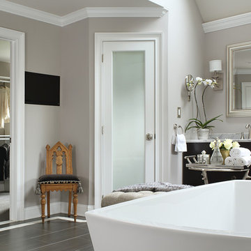 Large Luxury Master Bathroom with Separate Toilet