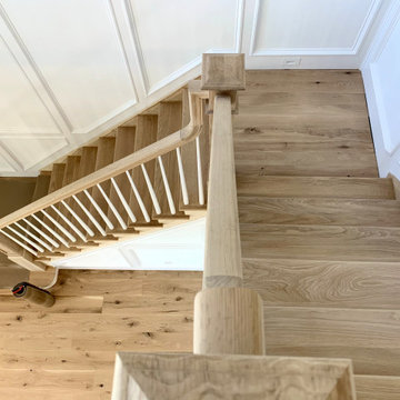 HUNTINGTON:  8" & 4" CHARACTER GRADE HERITAGE WHITE OAK INSTALLED & FINISHED