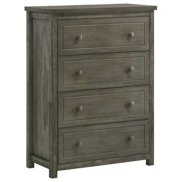 Picket House Furnishings Wyatt 4-Drawer Wood Chest in Gray Wire Brushed