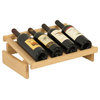 Wooden Mallet Dakota 1 Tier 4 Bottle Display Top Wine Rack in Natural