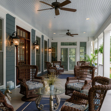 Grand front porch of Captain's Watch, built by The Lewes Building Company