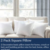 Delara Organic Cotton Pillow Insert, White Duck Feather, Set of 2, 22"x22"