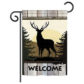 Welcome Deer Nature, Everyday Garden Flag 13"x18.5"