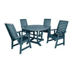 Highwood USA - Weatherly 5-Piece Round Dining Set - Outdoor Dining Sets