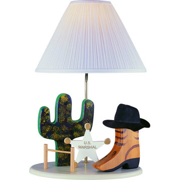 Cowboy Table Lamp White Multi-Color