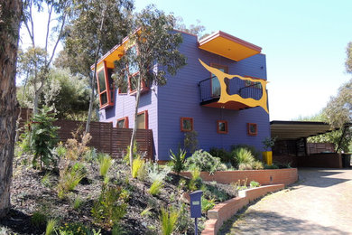 Contemporary purple exterior in Canberra - Queanbeyan.