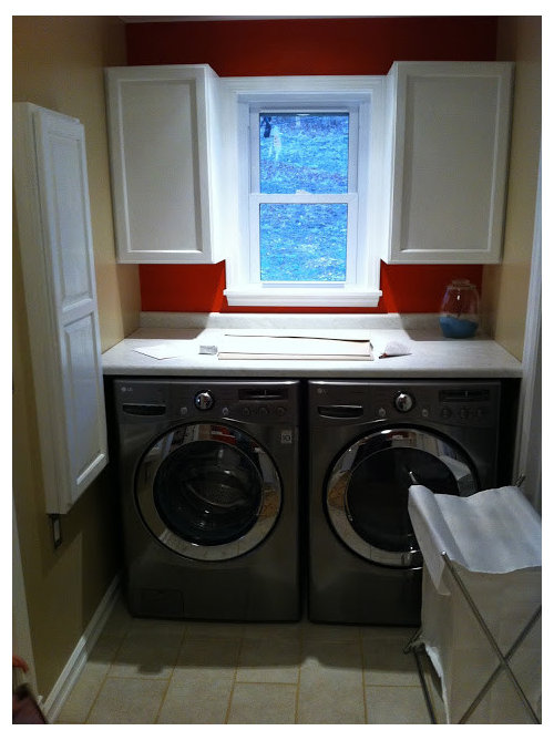 Laundry room/office before and after