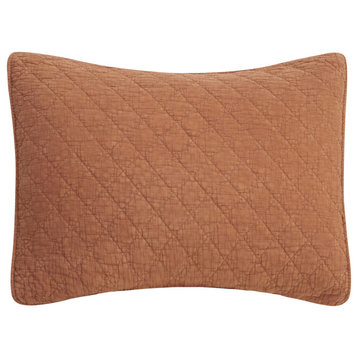 Stonewashed Cotton Gauze Pillow Sham, Copper, King