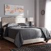 Baxton Studio Vivienne Fabric Tufted King Bed in Light Beige
