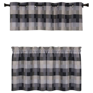 Harvard Valance With 10 Small Grommets, 58"x14" Black