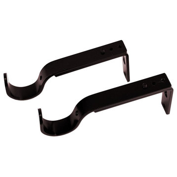Single Wall Brackets for 22/25/28mm Rods Projection: 4"x5.5", Pair Espresso