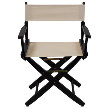 Wide 18" Director's Chair With Black Frame, Natural Cover