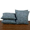 Paisley Suede 4 Piece Pillow Shell Set, Silver Blue, 20"x20"
