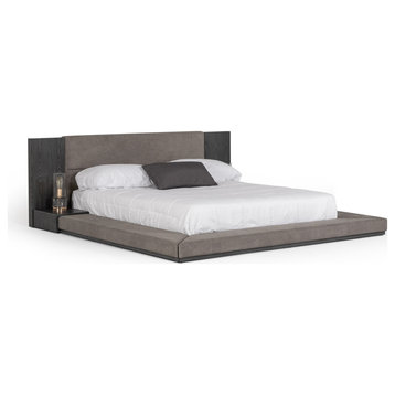 Nova Domus Jagger Modern Gray Bed, Gray Wash/Charcoal, California King