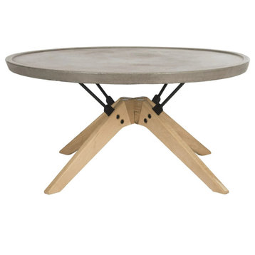 Contemporary Coffee Table, Indoor or Outdoor Use With Dark Gray Concrete Top