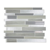 Smart Tile Milano Grigio Peel and Stick 3D Gel-O Wall Tiles Mosaik, Set of 10