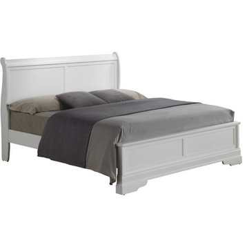 Glory Furniture Louis Phillipe Full Panel Bed in White