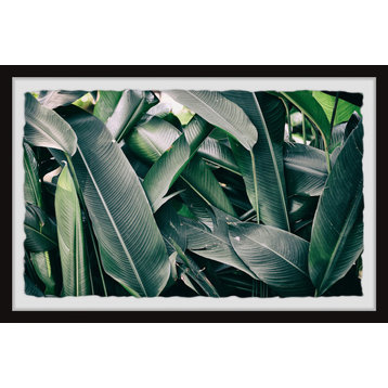"Tropical Banana Leaves" Framed Painting Print, 36"x24"