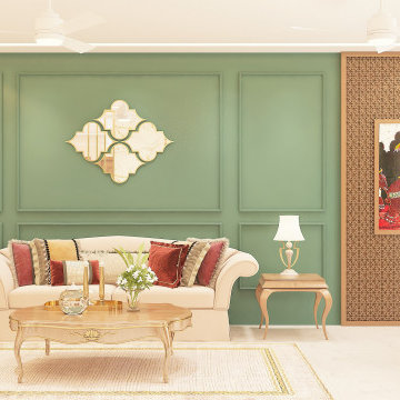 Vibrant Living Room | Prestige White Meadows | Indian Design | Artis Interiorz
