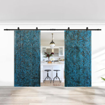 Carved Barn Doors: A Statement Piece for Your Library and Home Studio