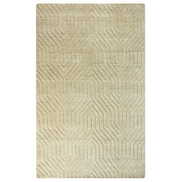 Rizzy Home Technique TC8580 Tan Solid Area Rug, Rectangular 5'x8'