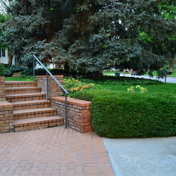 Modern Brick Staircase Entry