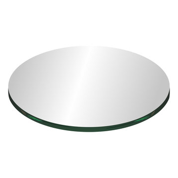 25" Tempered Round Glass Table Top, 1/4" Thickness, Flat Polish