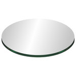 Spancraft - 26" Tempered Round Glass Table Top, 1/4" Thickness, Flat Polish - This 26" Round Glass Top 1/4" Thick - Flat Polish Edge is made of the finest quality furniture glass. Each glass top includes free bumpons to place between the glass and base of the table. They are expertly packed and individually cartoned with Styrofoam to protect from breakage during transit. This glass top is perfect to use as a replacement glass or use to create a beautiful accent table, glass end table or nightstand.