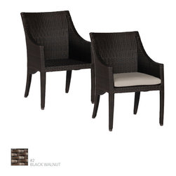 Athena Transitional Woven Resin Wicker Dining Arm Chair by Summer Classics - Outdoor Dining Chairs